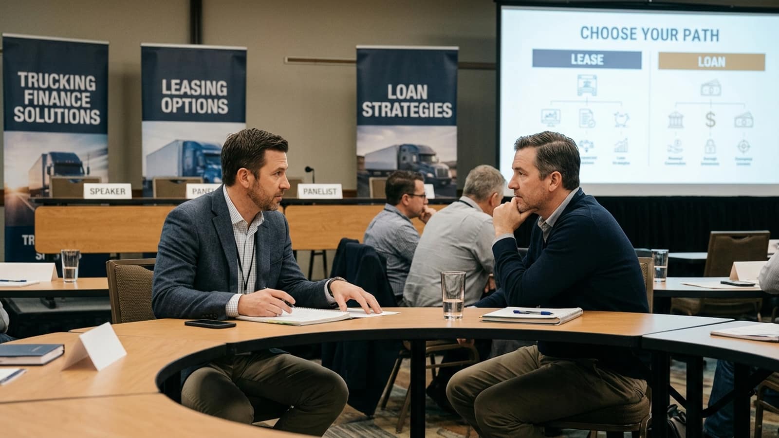 Illustration: Choosing Your 2026 Trucking Financing Path: Lease vs. Loan